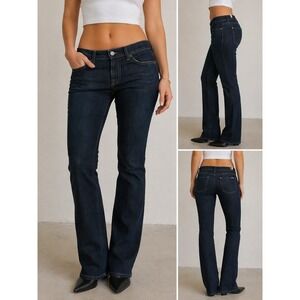 7 For All Mankind Women's Dark Blue Straight Leg Jeans